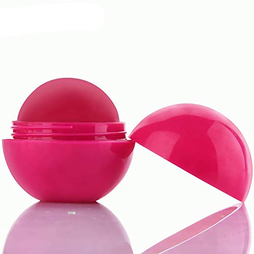 Hilai 1pc Bola Linda en Forma de bálsamo Labial con Sabor a Frutas Que humedece profundamente(Fresa)