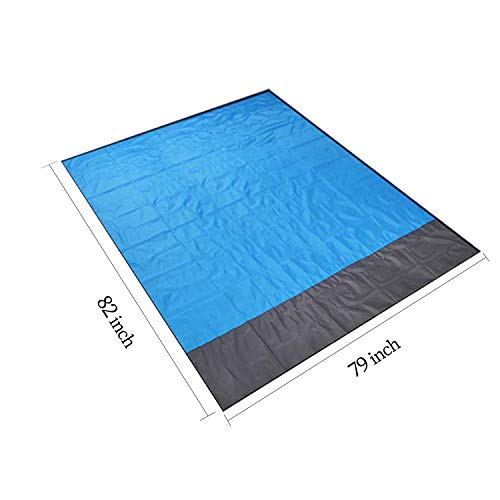 HISAYSY Alfombra de Playa, 210 x 200 cm XXL Manta de Picnic de Bolsillo Impermeable Extra Grande, a Prueba de Arena & Lavable con 4 Estacas