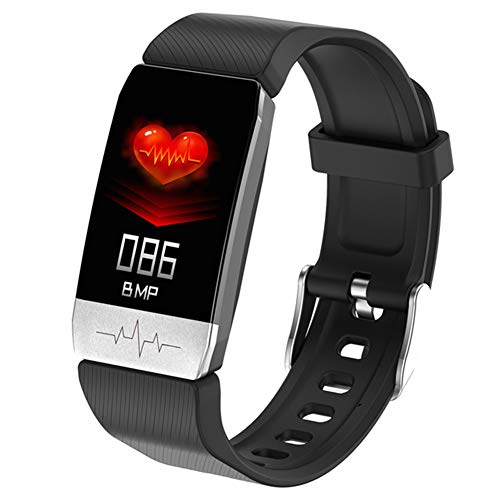 H&J GPS SmartWatch, ECG Aptitud rastreadores con la medición de la Temperatura Corporal y medirse la presión Arterial, medidor de Pulso Incorporado G Sensor y,Negro