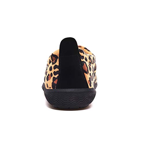 Hombre Mujer Pantuflas de Invierno Unisexo Zapatillas de Estar Cerradas Calienta Pantuflas Zapatos de Pareja Zapatos de Leopardo