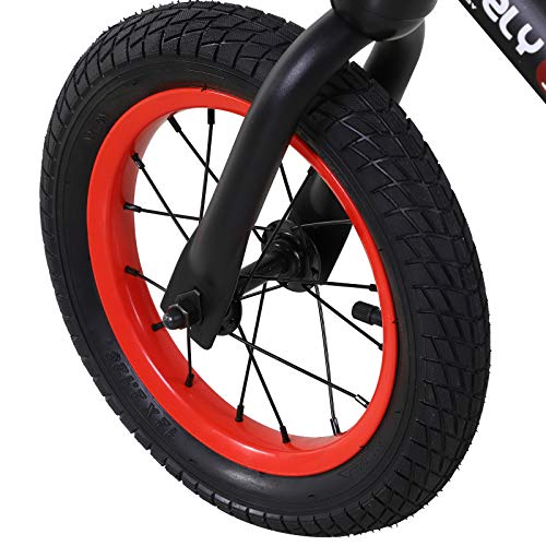 HOMCOM Bicicleta sin Pedales Sillín Regulable 31-45cm Recomendado para niños + 2 Años Rueda de Goma Carga 25kg 65x33x46cm Negra