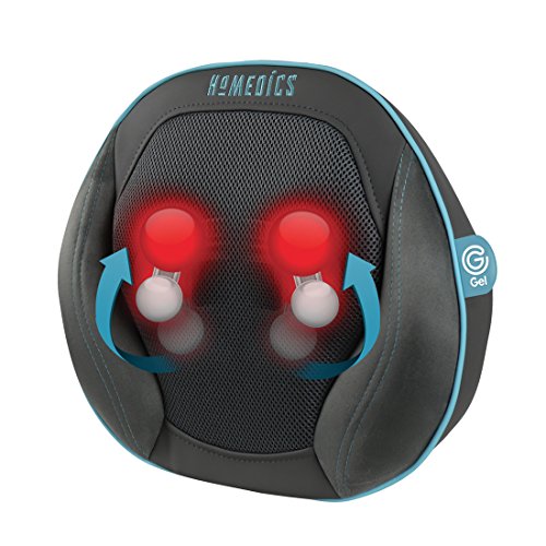 Homedics SGM1100 masajeador de espalda y cuerpo con cabezales de gel, material que recrea la sensación de la punta de los dedos, opción de calor, ideal para la oficina en el hogar