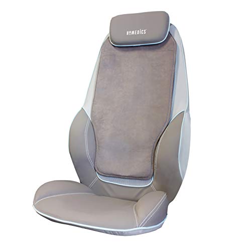 HoMedics Shiatsu Max Asiento de Masajes Eléctrico para Espalda y Hombros, Silla Masajeadora con 14 Programas, Intensidad y Calor Regulables, Vibración, Masaje Shiatsu, Localizado o Completo, Gris