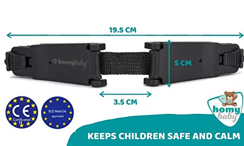 HOMYBABY Seguridad Bebes | Hebilla para Cinturon de Seguridad | Evita que el Niño Saque los Brazos del Arnés | Protector Arnes Bebe para Silla de Coche | Cierre Seguridad Bebe (Long (5cm))