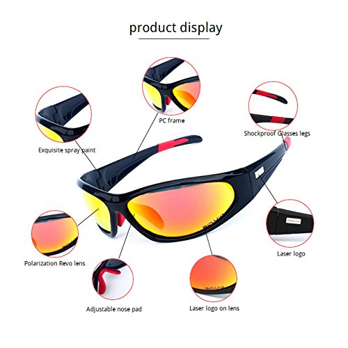 HONCENMAX Gafas de Sol Deportivas Polarizadas Protección UV400 para Hombres Mujeres Ciclismo Equitación Corriendo Pescar Gafas de Golf