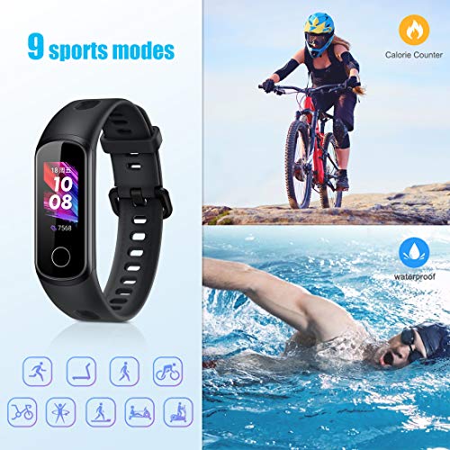 Honor Band 5i Smartwatch,Pulseras de Actividad con Podómetro ,Pulsómetro,Monitor de Actividad Deportiva,Impermeable IP68 Fitness Tracker,Negro