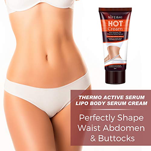 Hot Cream Crema Reafirmante Adelgazante Profesional para Celulitis Crema Corporal Delgada y Natural para dar Forma a la Cintura Abdomen y Glúteos Quema Grasa del Vientre para Mujeres y Hombres 60ml