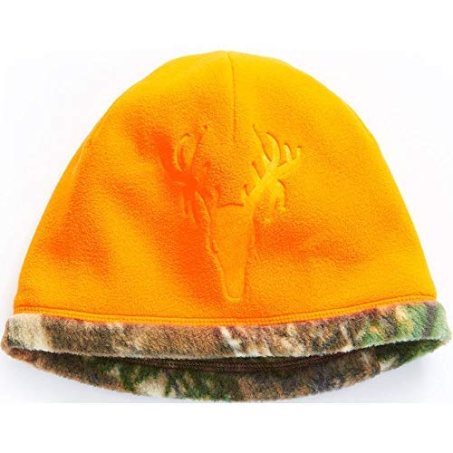 HOT SHOT Men's Reversible Camo Fleece Beanie - Blaze/Realtree Edge Outdoor Hunting Camouflage