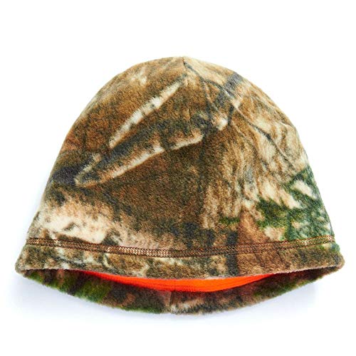 HOT SHOT Men's Reversible Camo Fleece Beanie - Blaze/Realtree Edge Outdoor Hunting Camouflage