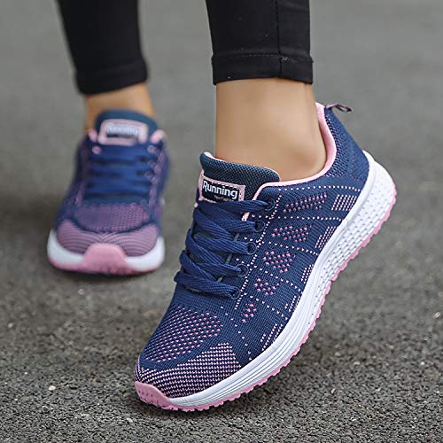 Hoylson Zapatillas de Deportivos para Mujer Running Zapatos Asfalto Ligeras Calzado Aire Libre Sneakers(Azul, EU 40)