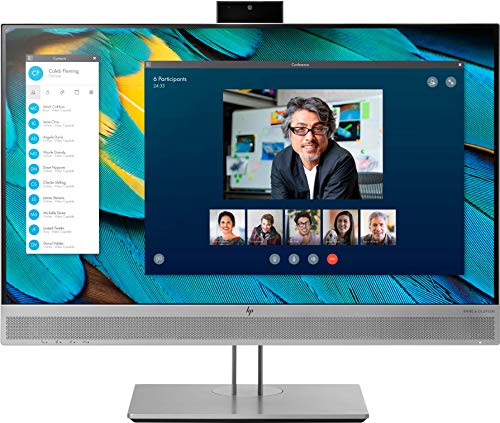 HP EliteDisplay E243m - Monitor de 24" ajustable en altura (FHD antireflejo, 1920 x 1080, IPS LED, Webcam, Altavoces, 250cd/m, 5ms, 16:9, 1 x VGA, 1 x HDMI 1.4, 1 x DisplayPort 1.2, 2 x USB 3.0)