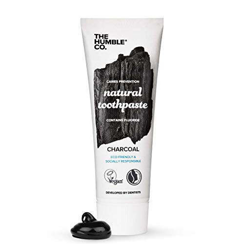 Humble Natural Toothpaste - Pasta de dientes - with fluoride- con flúor - Charcoal - carbono activado 3 x 75 ml