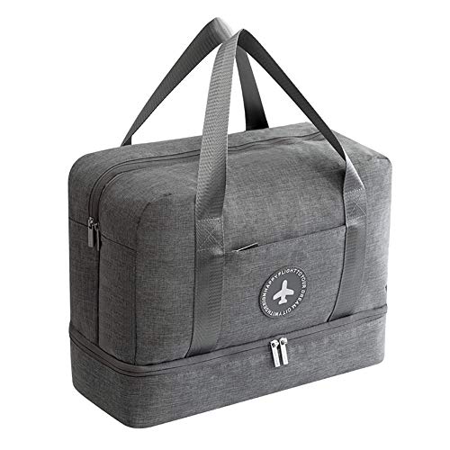 Húmedo y Seco de Separación Estanco Paquete Lavado Viaje Bolsa Neceser Maquillaje Bolsa Almacenamiento de Viaje Bolsa Impermeable Multifuncional Bolsa para Hombre y Mujer (Gris)