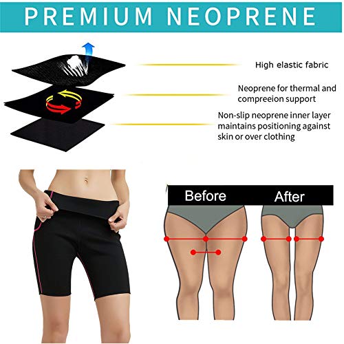 HuntDream Pantalones adelgazantes de mujer Neopreno para perder peso Grasa sudoración Sauna Capris Leggings Body Shapers