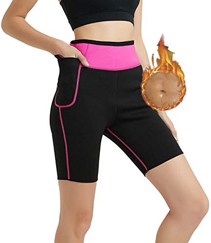 HuntDream Pantalones adelgazantes de mujer Neopreno para perder peso Grasa sudoración Sauna Capris Leggings Body Shapers