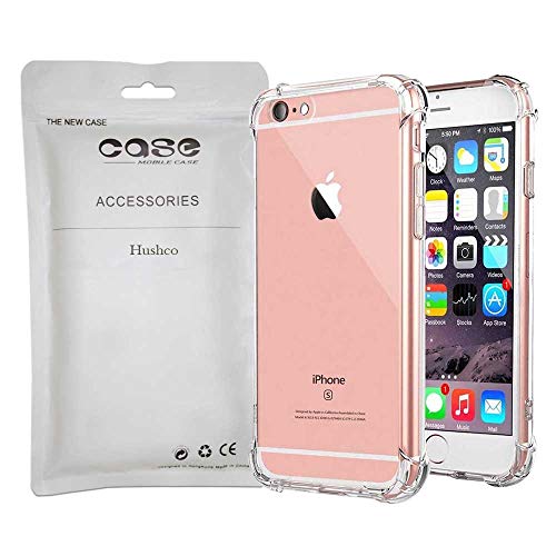 HUSHCO Funda iPhone 7 iPhone 8 iPhone SE 2020 Carcasa Silicona Suave TPU Gel Bumper Case Cover de Protección Antideslizante [Anti-Rasguño] [Anti-Golpes] Caso Transparente