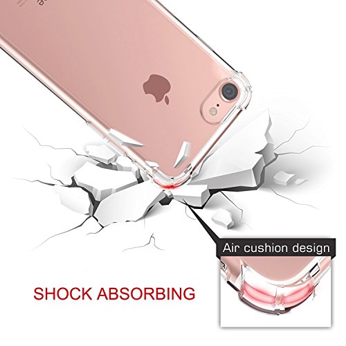 HUSHCO Funda iPhone 7 iPhone 8 iPhone SE 2020 Carcasa Silicona Suave TPU Gel Bumper Case Cover de Protección Antideslizante [Anti-Rasguño] [Anti-Golpes] Caso Transparente