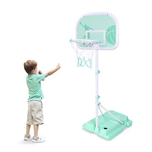 HXXXIN Soporte De Baloncesto, Un Soporte De Baloncesto para Niños Portátil, Ajustable En Altura con Un Dispositivo De Puntuación, Adecuado para Juguetes De Niños,Verde