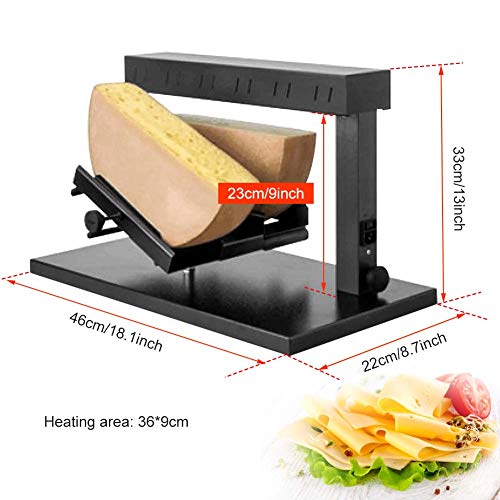 IDABAY Raclette Queso, Calentador de Queso Comercial con Ángulo Ajustable, Doble Cabezas