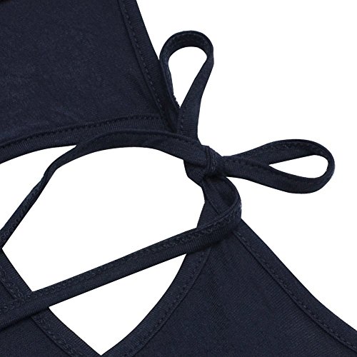 iMixCity Verano Camisas De Hombro Frío Blusas Tops del Batwing Camisetas sin Mangas Camiseta Casual Camiseta para Mujer (L, Azul Oscuro)