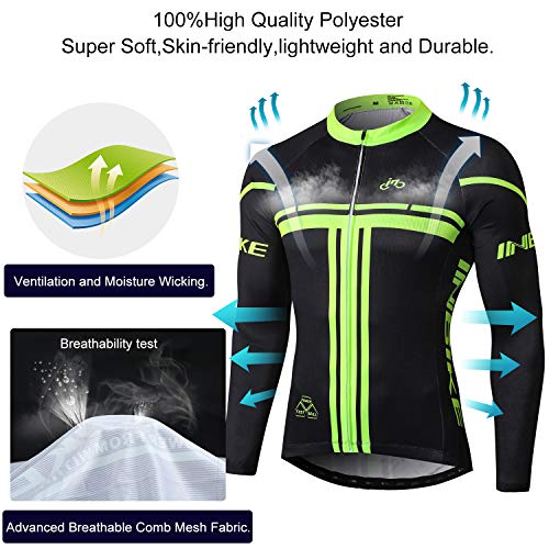 INBIKE Maillot Ciclismo Invierno Hombre 3D Acolchado Gel Ropa Térmica Ciclismo Camiseta Bicicleta+Culote Ciclismo(M)