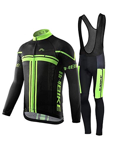 INBIKE Maillot Ciclismo Invierno Hombre 3D Acolchado Gel Ropa Térmica Ciclismo Camiseta Bicicleta+Culote Ciclismo(M)