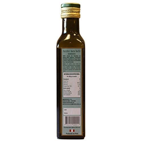 Inka foods, Aceite de SACHA INCHI, ecológico, contiene Omega 3-6-9 Vegetal, 250 ml