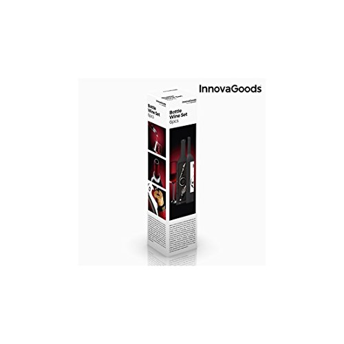 InnovaGoods Estuche de Vino Botella, Acero Inoxidable, Negro, 7x7x33 cm