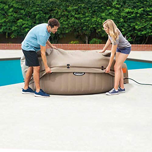 Intex 28474 Hinchable Burbujas con cobertor Full SPA, Beige, 4 Personas