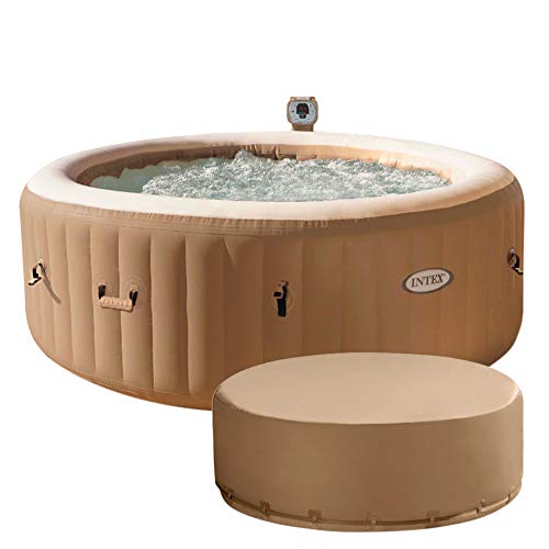 Intex 28474 Hinchable Burbujas con cobertor Full SPA, Beige, 4 Personas