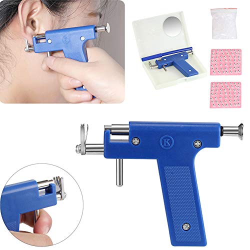 INTVN Pistola Perforadora, 1PCS Pistola para Piercing de Oreja sin Dolor Profesional Herramienta para Perforar el Orificio del Cuerpo Kit con los Pernos, para Ear y Nariz Herramienta de Perforación