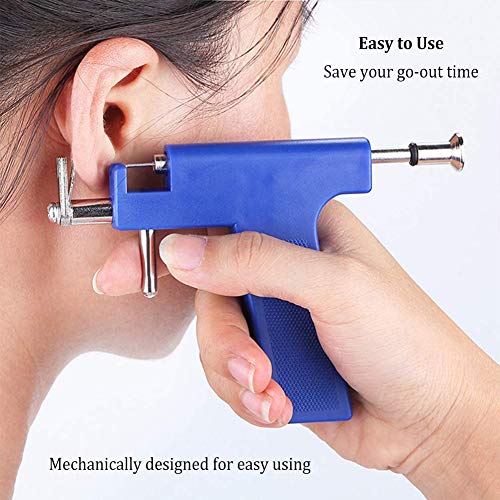 INTVN Pistola Perforadora, 1PCS Pistola para Piercing de Oreja sin Dolor Profesional Herramienta para Perforar el Orificio del Cuerpo Kit con los Pernos, para Ear y Nariz Herramienta de Perforación