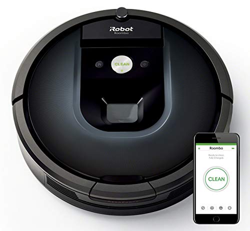 iRobot Roomba 981 - Robot aspirador, Wifi, Aspiración de alta potencia, Dirt Detect, recarga y sigue la limpieza, para mascotas, sugerencias personalizadas, compatibilidad con asistentes de voz