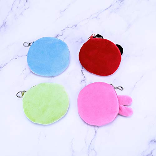 iSuperb 4pcs Mini Cartera Peluche Monedero Preciosas Pequeña Monedero Coin Purse Mujer (4 Pack Emoji Coin Purse)