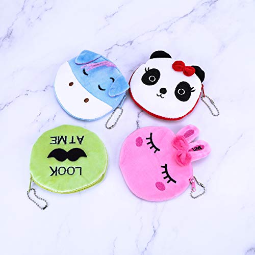 iSuperb 4pcs Mini Cartera Peluche Monedero Preciosas Pequeña Monedero Coin Purse Mujer (4 Pack Emoji Coin Purse)