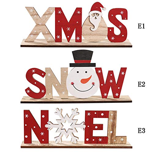 Iswell Decoraciones Navideñas Letras De Madera Adornos De Escritorio Simple Decoración Mesa