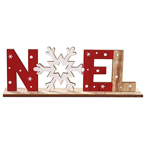 Iswell Decoraciones Navideñas Letras De Madera Adornos De Escritorio Simple Decoración Mesa