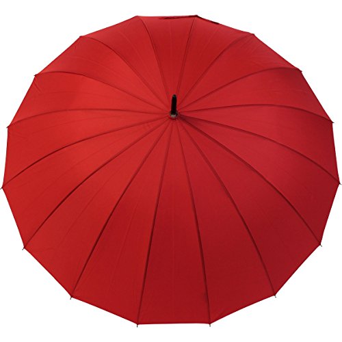 iX-brella - Paraguas largo de calidad 16 herramientas con automático, seguro para tormentas, Rojo (Rojo) - .