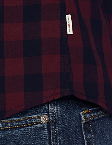 Jack & Jones Jjegingham Shirt L/s Camisa, Multicolor (Port Royale Checks: Mixed Navy), Small para Hombre