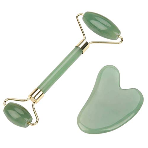 Jade Roller For Face, Gua Sha | Herramienta de masaje facial con rodillo de jade 100% natural | Eliminar arrugas y restaurar el cutis | Terapia Anti Envejecimiento,B