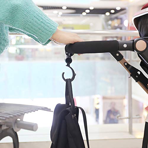 Jaetech House Ganchos Carrito Bebé Engancha Tus Bolsas de la Compra, Bolso o Cambiador en el Manillar de la Sillita, Cochecito o Silla de Ruedas(Pack de 2. Ajuste Universal)