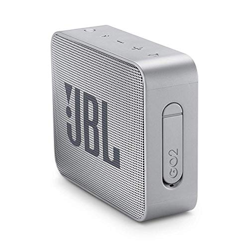 JBL GO 2 - Altavoz inalámbrico portátil con Bluetooth, resistente al agua (IPX7), hasta 5 h de reproducción con sonido de alta fidelidad, gris