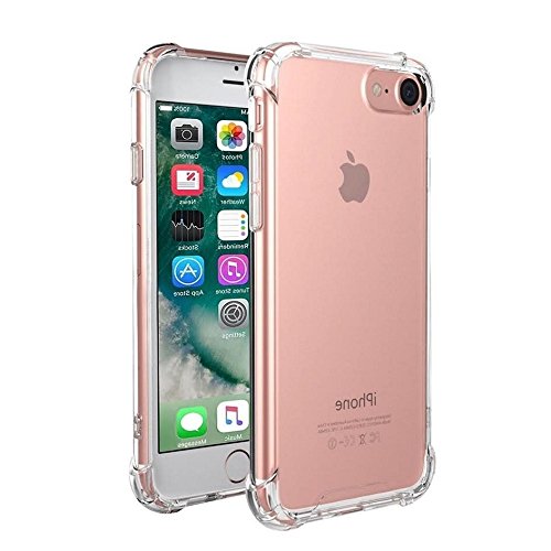 JCP SHOPPING Funda iPhone 7 / iPhone 8 / iPhone SE (2nd Generation) [Refuerzos Laterales] [Liquid Crystal] [Silicona TPU Flexible] [Transparente] [Protección Grosor Fino]