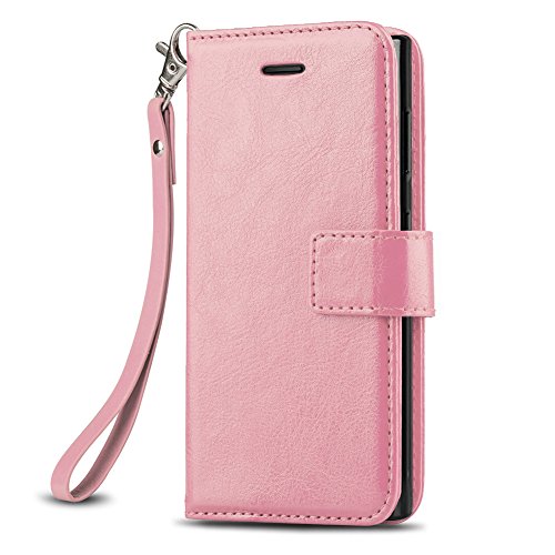 J&D Compatible para Xperia L2 Funda, [Protección de Cartera] [Soporte Plegable] Funda Pesada Resistentes Billetera para Sony Xperia L2 Funda Cuero - [NO es Compatible con Sony Xperia L1] - Rosado