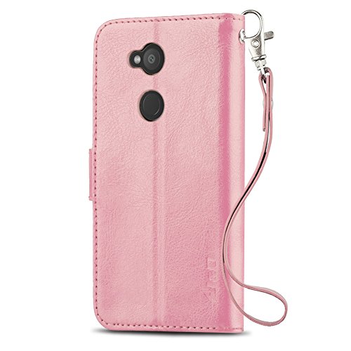 J&D Compatible para Xperia L2 Funda, [Protección de Cartera] [Soporte Plegable] Funda Pesada Resistentes Billetera para Sony Xperia L2 Funda Cuero - [NO es Compatible con Sony Xperia L1] - Rosado