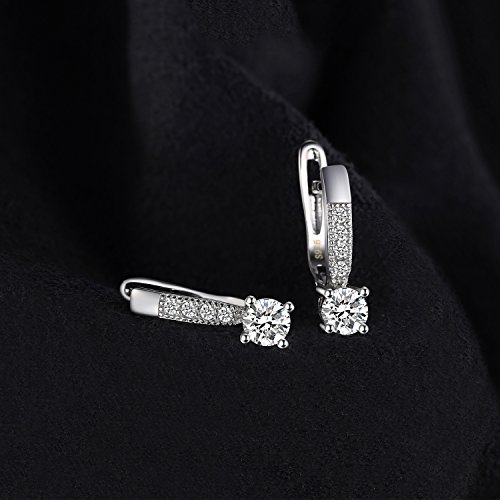 JewelryPalace 1ct Cubic Zirconia cuelgan los pendientes Plata de ley 925