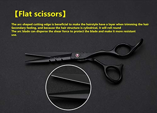 JIEKES Tijeras del corte del pelo Kit de 10 piezas Tijeras de pelo profesional tijeras de peluquería kit del corte del pelo Tijeras Cepillo for el pelo Clip Cabo y estética peine de la barbería Hair S