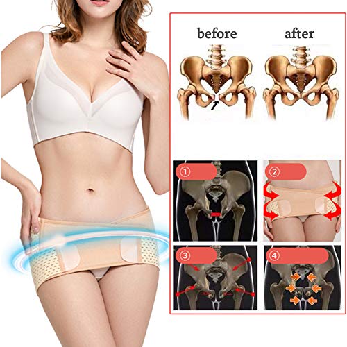 JMung Faja Cinturon Postparto Pélvico de Soporte para la Mujer y Maternidad - Transpirable Cinturón Sacro ilíac - Alivia el Dolor de Cadera, la Ciática, Lumbar Malestar,Skin(107cm)