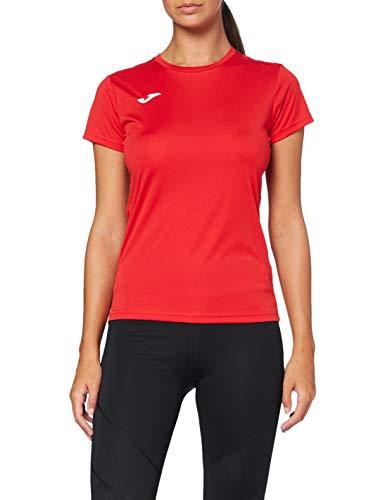 Joma Combi Woman M/C Camiseta Deportiva para Mujer de Manga Corta y Cuello Redondo, Rojo (Red), S