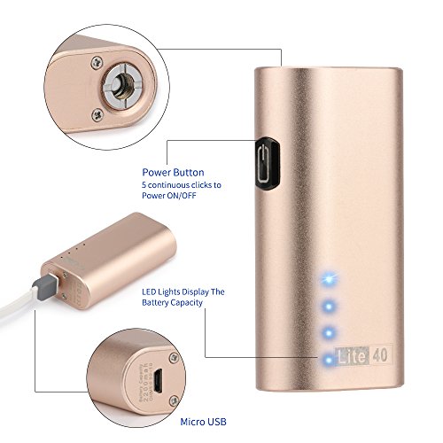 JOMO TECH Lite 40 Cigarrillo Electrónico Modelo clásico en 2200mAh 0.5 Ohm Resistencia E-Cigarrillo Sin Nicotina y Sin E-líquido (Oro)